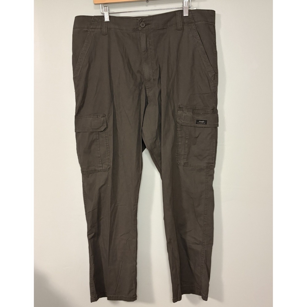 Wrangler Authentics Gray Ripstock Cargo Pants Men's 38x30 Hiking